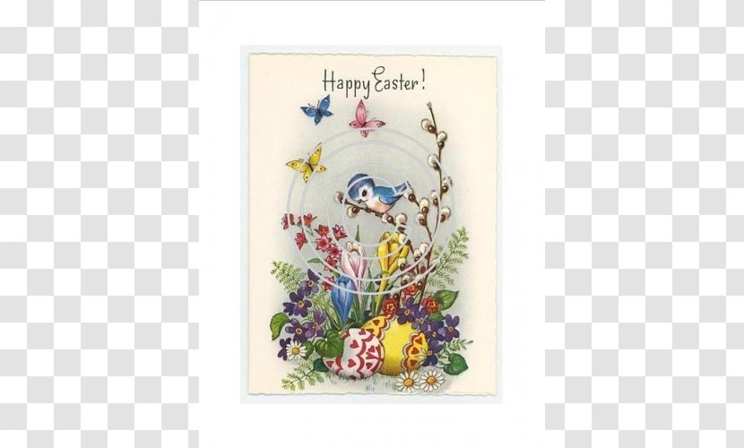 Easter Bunny Greeting & Note Cards Postcard Paper - Flower Bouquet Transparent PNG