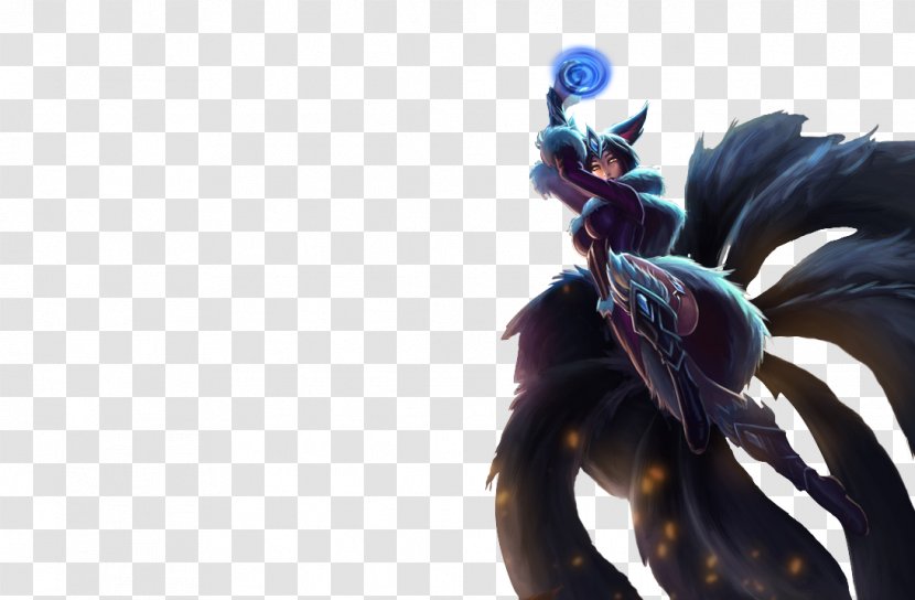 Ahri Desktop Wallpaper League Of Legends Nine-tailed Fox - Mythical Creature Transparent PNG
