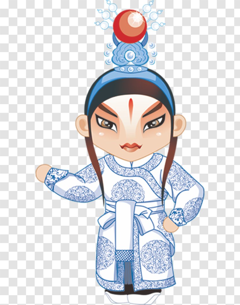 Peking Opera Budaya Tionghoa Chinese Cartoon - Actor Pattern Transparent PNG