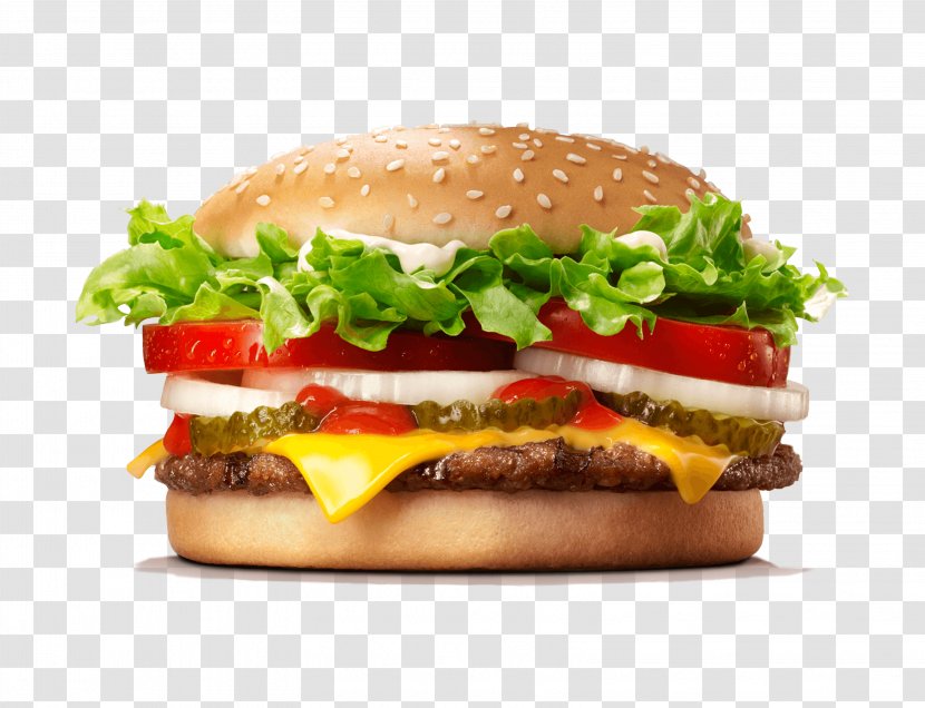 Whopper Cheeseburger Hamburger Cream Pickled Cucumber - Fast Food Restaurant - Burger And Sandwich Transparent PNG