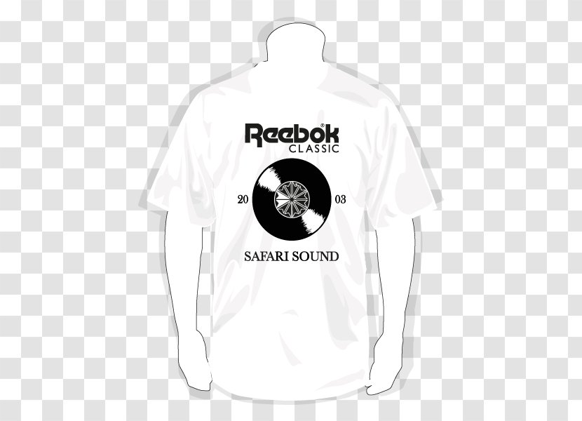 T-shirt White Logo Sleeve Reebok - Watercolor Safari Transparent PNG