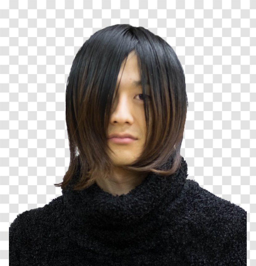 Black Hair Coloring Bangs Brown - Wig Transparent PNG