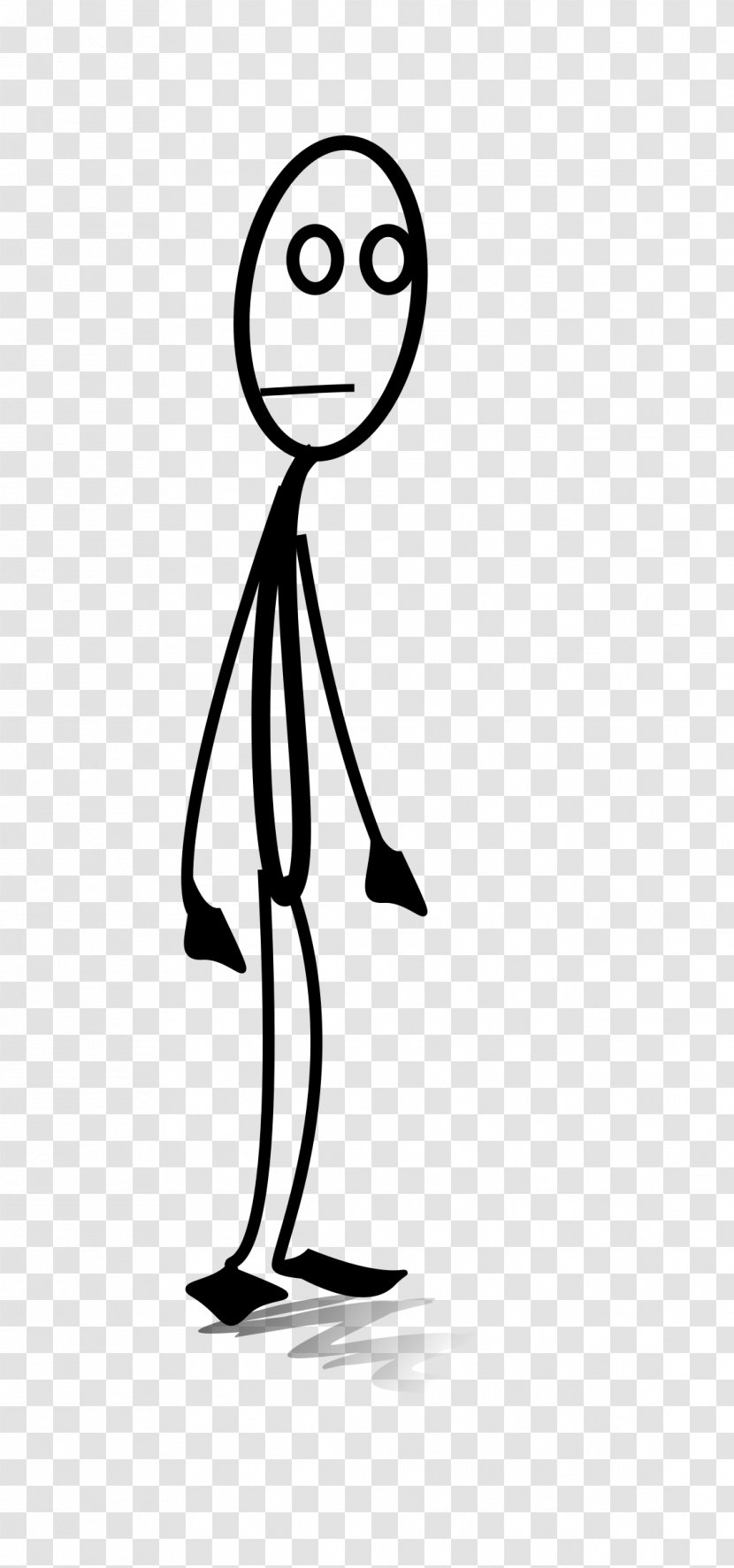 Black And White Cartoon Clip Art - Thumb - Thin Transparent PNG