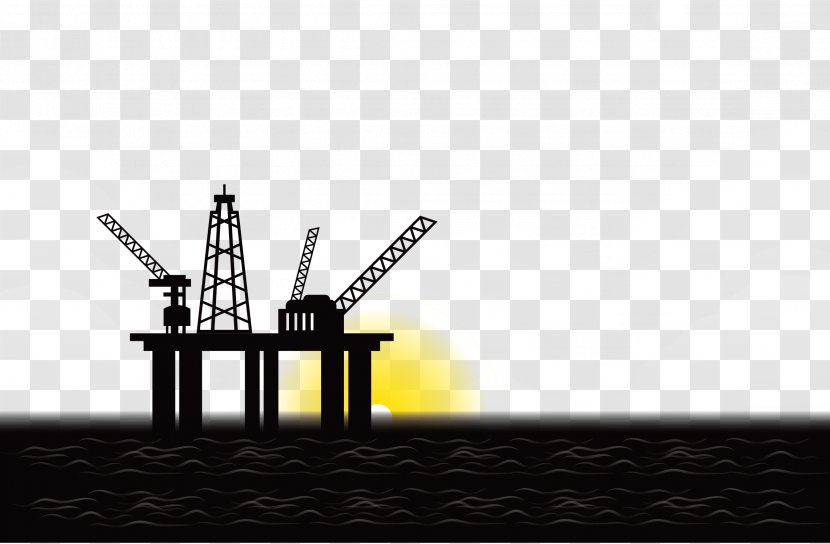 Extraction Of Petroleum Industry Illustration - Sunrise - Vector At Sea Transparent PNG