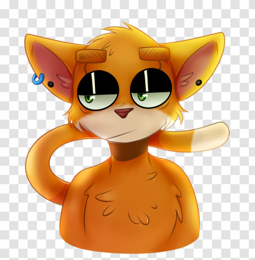Whiskers Cat Figurine - Orange - Painted Transparent PNG