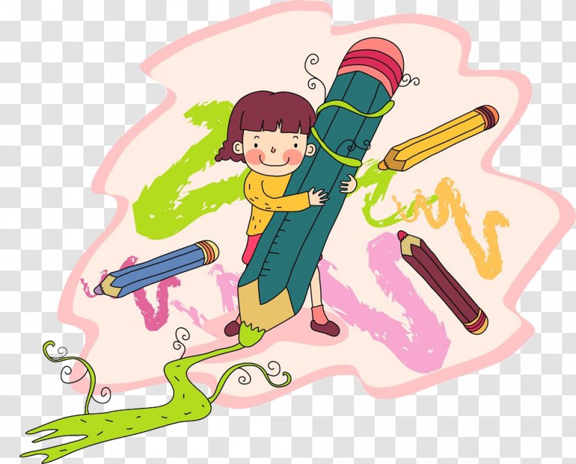 Paintbrush Child Cartoon Painting - Royaltyfree - Holding A Brush Transparent PNG