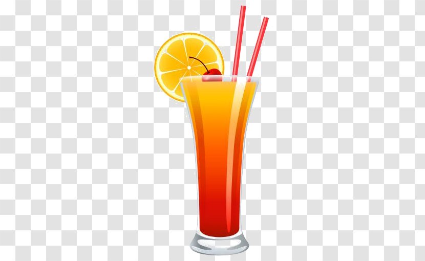 Cocktail Tequila Sunrise Orange Juice Screwdriver - Silhouette - Free Button Elements Transparent PNG