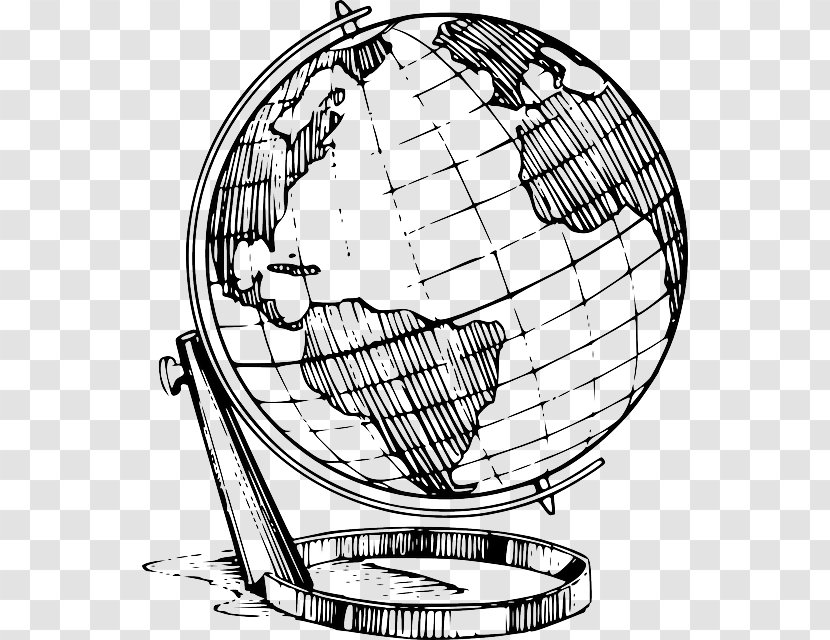 Globe Earth Drawing Sketch - Monochrome Transparent PNG