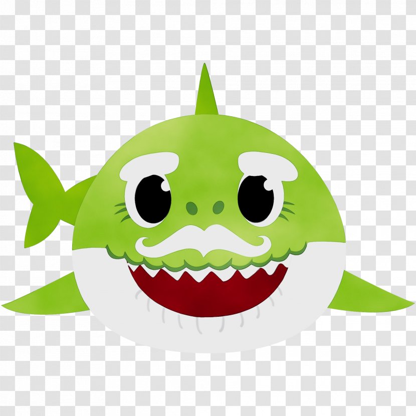 Baby Shark - Green - Smiley Plant Transparent PNG