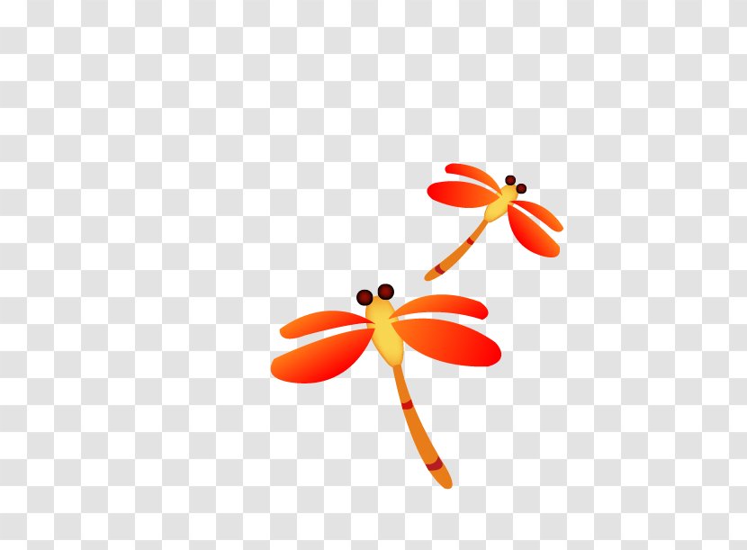 Insect Cartoon - Red - Dragonfly Transparent PNG