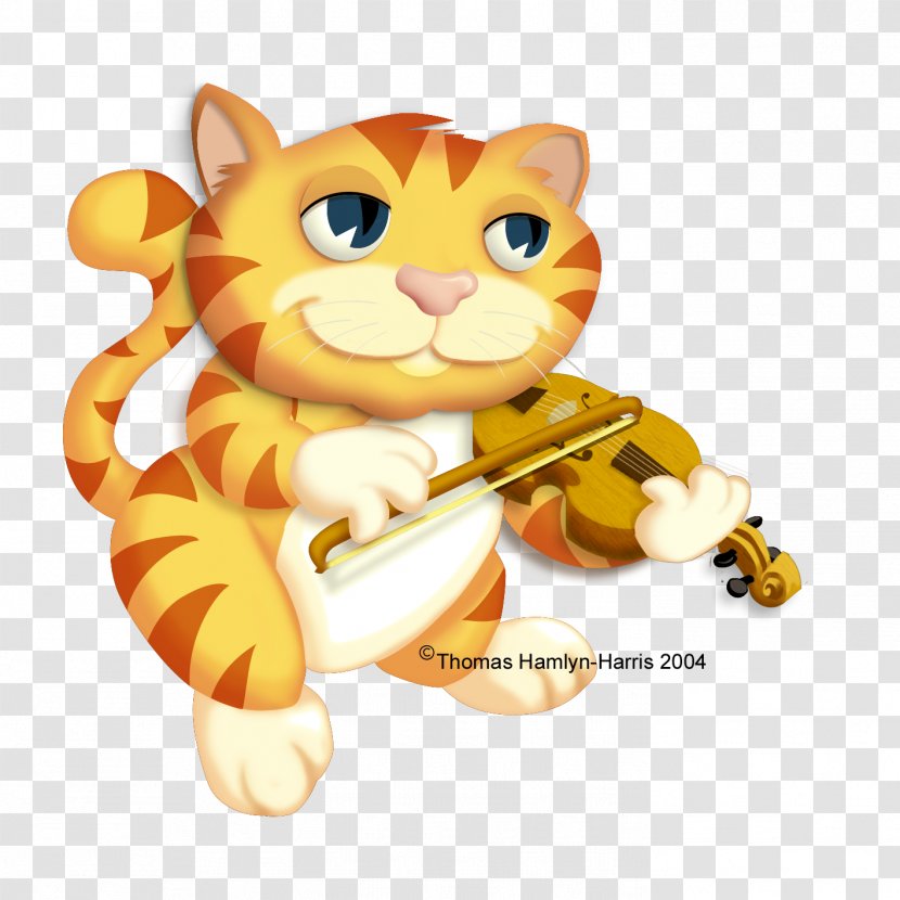 Fiddle Cat Violin Whiskers - Stuffed Toy - Cartoon Transparent PNG