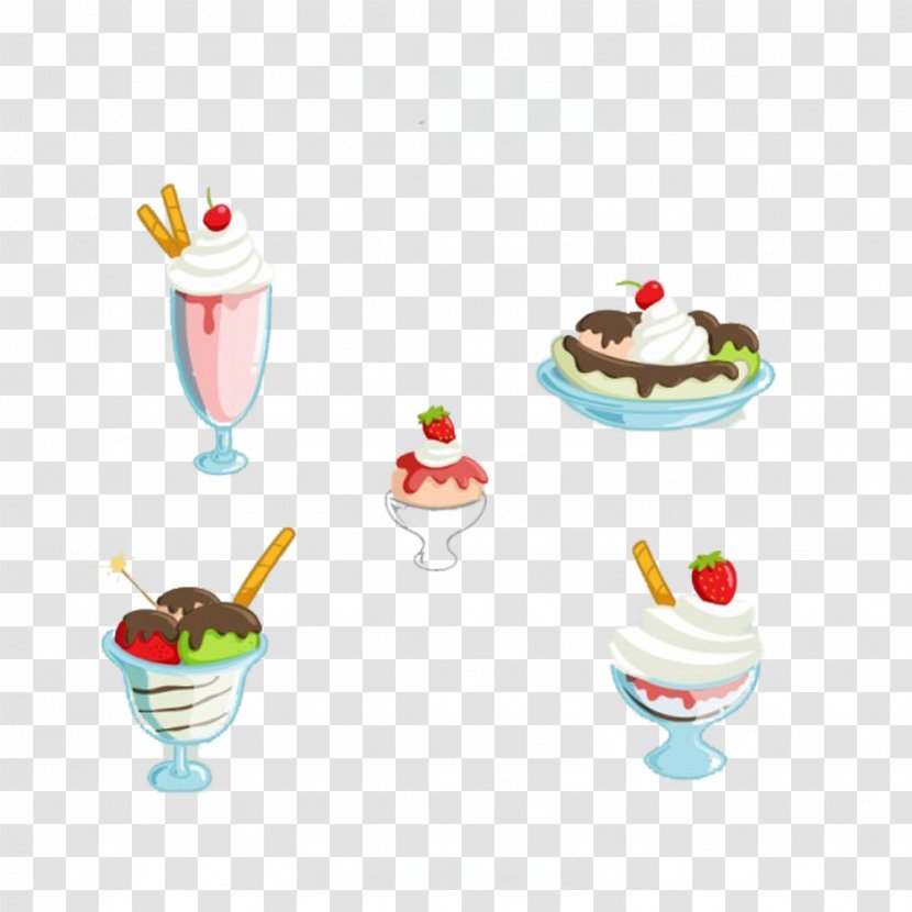 Ice Cream Cone Dessert - Great Drink Wheatgrass Picture Material Transparent PNG