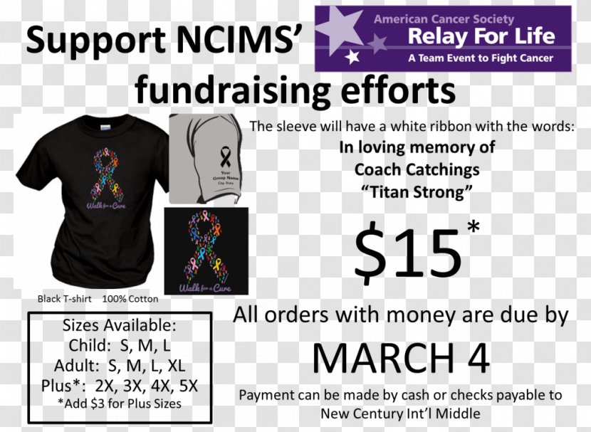 T-shirt Relay For Life Sleeve - Outerwear Transparent PNG