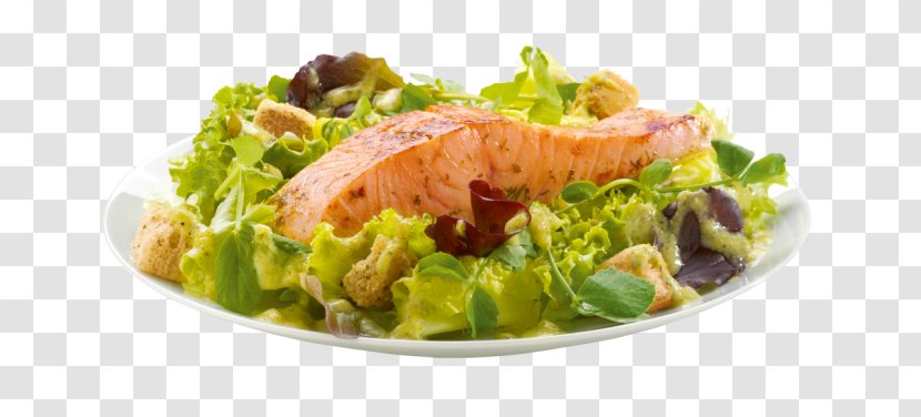 Caesar Salad Smoked Salmon Vegetarian Cuisine Recipe Lettuce - Grilled Transparent PNG