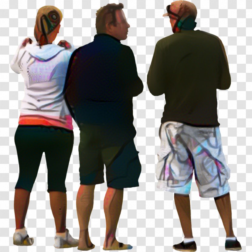 People Walking - Sleeve - Tshirt Shorts Transparent PNG
