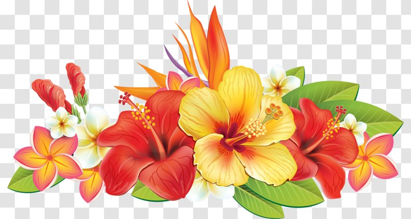 Paper Flower Hibiscus Illustration - Garland - Hand-painted Transparent PNG