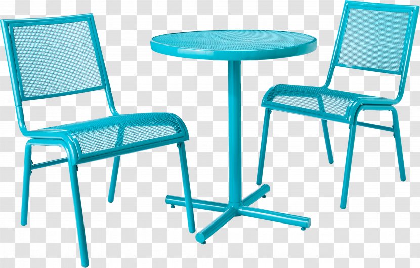 Table Bistro Chair Garden Furniture - Blue Simple Tables And Chairs Transparent PNG