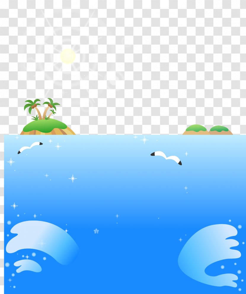 Cartoon Download Wallpaper - Water - Vector Sea Island Scenery Transparent PNG