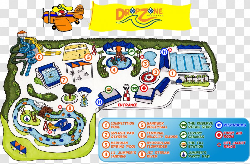 DropZone Waterpark Camelbeach Water Park Map - Amusement Transparent PNG
