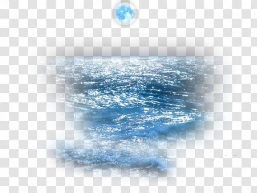 Beach Cartoon - Night - Water Blue Transparent PNG