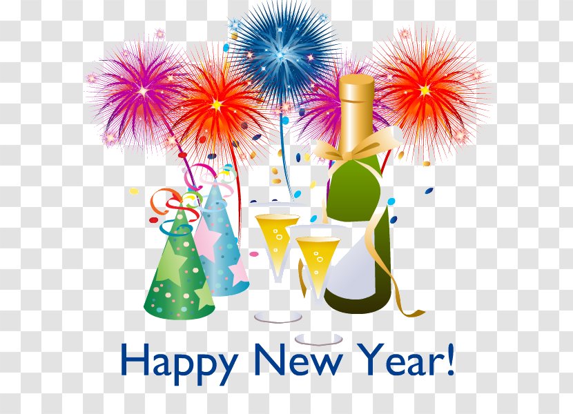 New Years Day Animation Clip Art - Resolution - Fireworks Wine Glass Transparent PNG