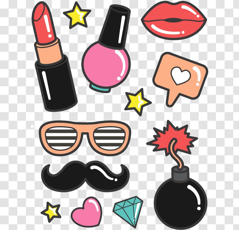 Sticker Tattoo Lipstick Pomade - Glasses Transparent PNG