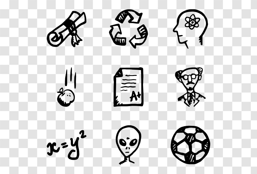 Symbol Clip Art - Black And White - Hand Drawn Transparent PNG