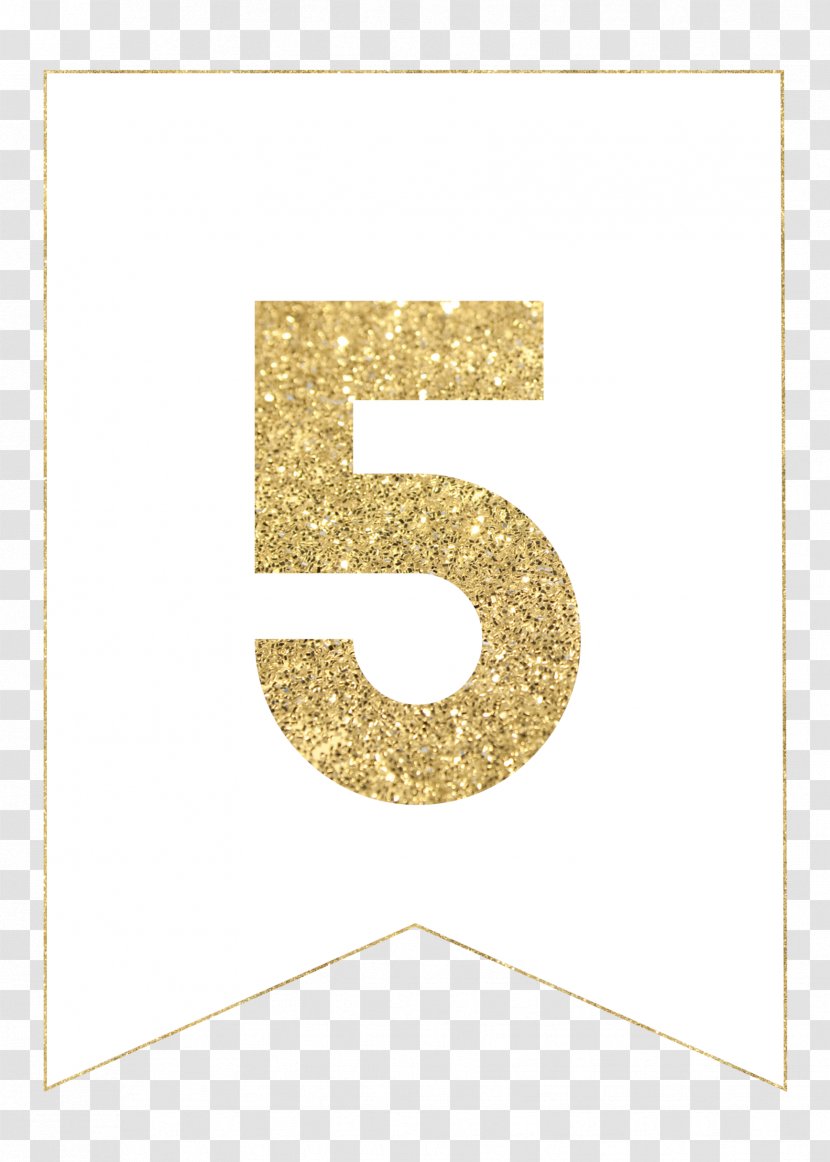 Paper Gold Letter Banner Worksheet - Number Transparent PNG