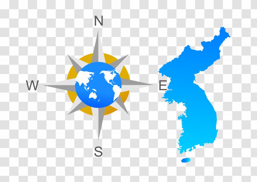 North Korea South Korean War Reunification Division Of - Vector Compass Transparent PNG
