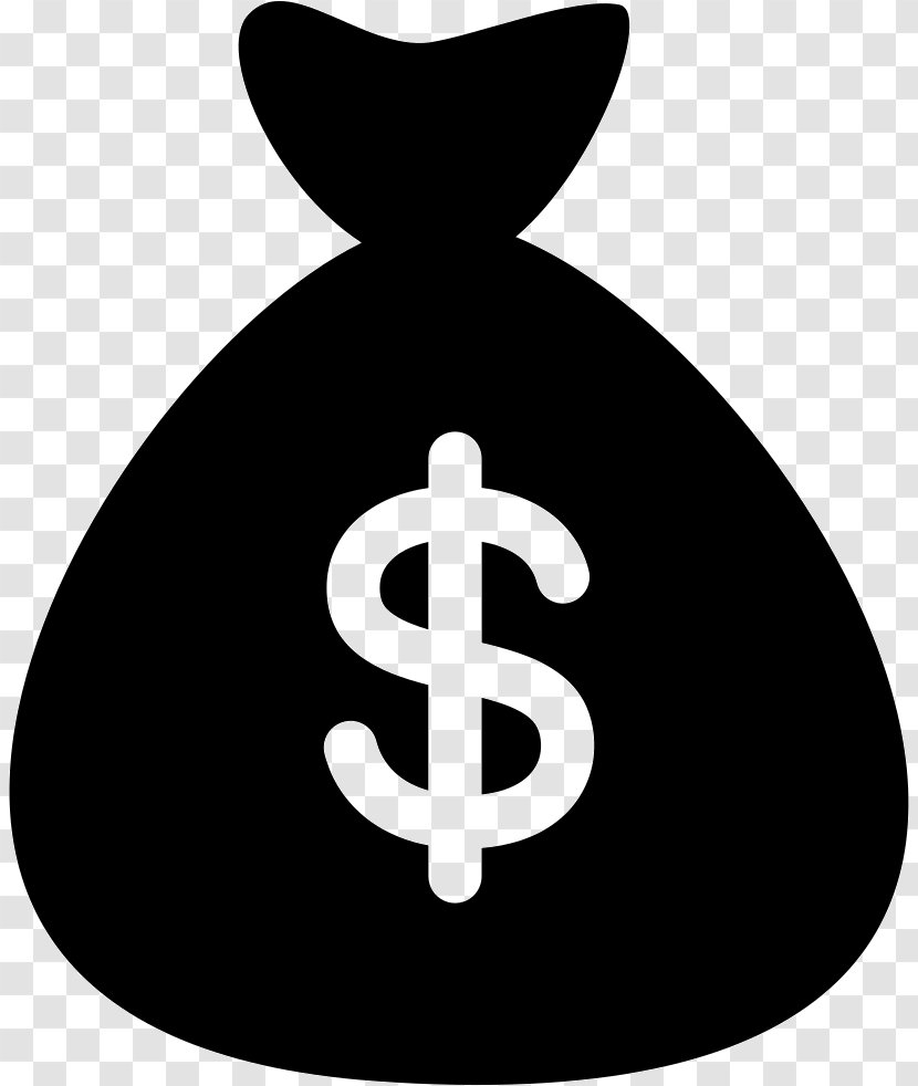 Money Bag Dollar Sign - Black And White Transparent PNG
