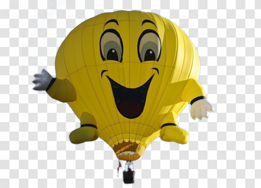 Smiley Flight Hot Air Balloon - Smile - Yellow Face Transparent PNG