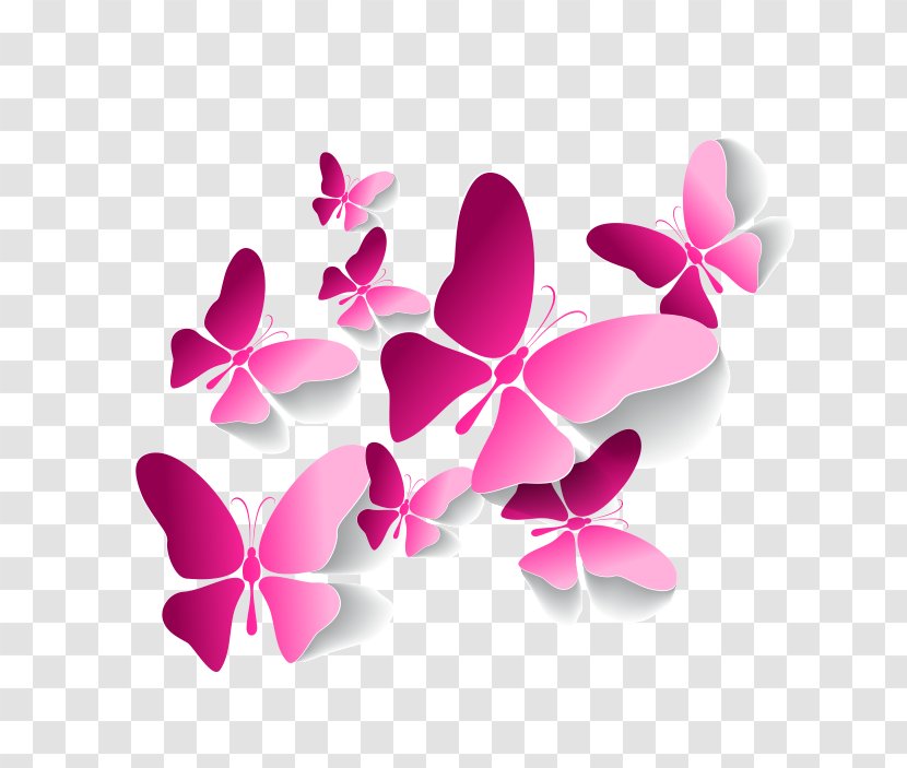 Butterfly Pink - Moths And Butterflies - Cartoon Transparent PNG