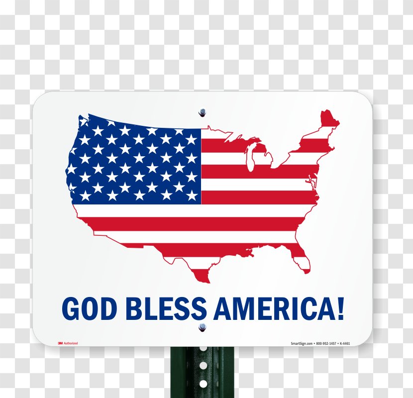 Flag Of The United States Blank Map - God Bless Transparent PNG