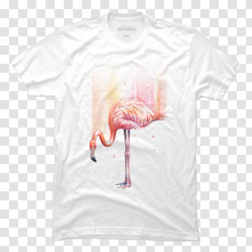 T-shirt Sleeve Bluza Pink M Neck - Tshirt - Flamingos Transparent PNG