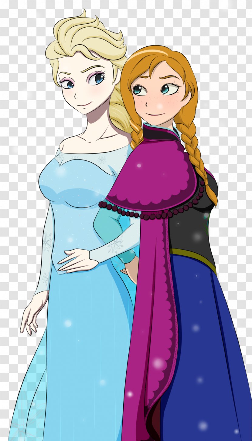 Elsa Anna Olaf Drawing Female - Silhouette Transparent PNG