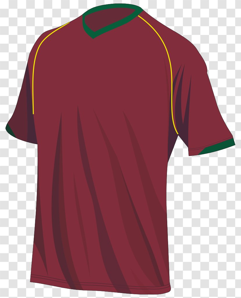 Sports Fan Jersey T-shirt Sleeve Outerwear - Maroon Transparent PNG