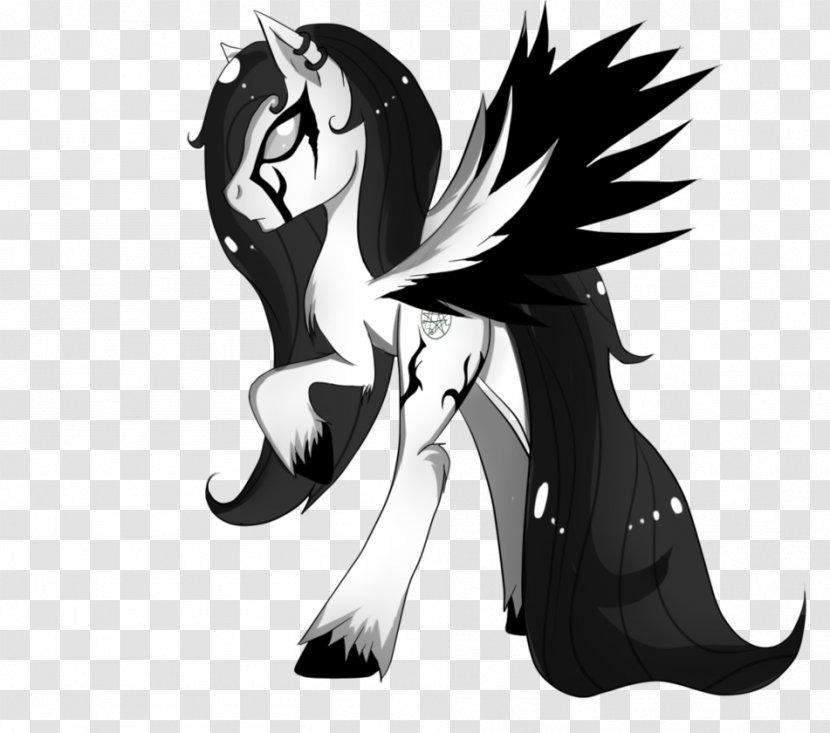 Pony Black And White Rainbow Dash Drawing Horse - Flower Transparent PNG