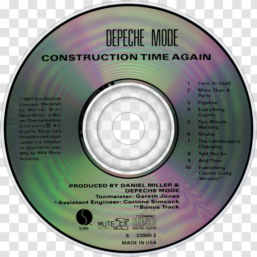 Compact Disc Metallica Master Of Puppets Depeche Mode Construction Time Again - Watercolor Transparent PNG