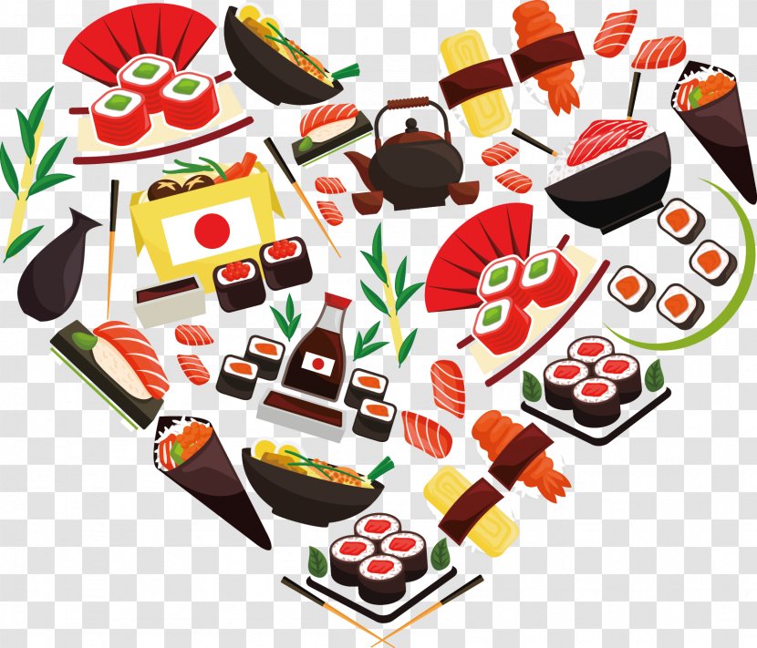 Sushi Seafood Japanese Cuisine - Made Of Transparent PNG