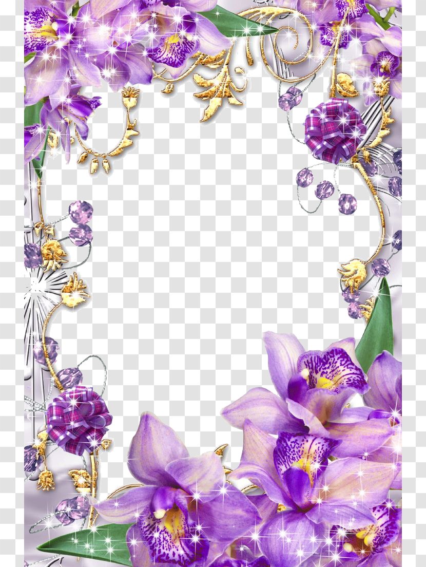 Paper Flower Purple Picture Frame Clip Art - Petal - Border Transparent Image Transparent PNG