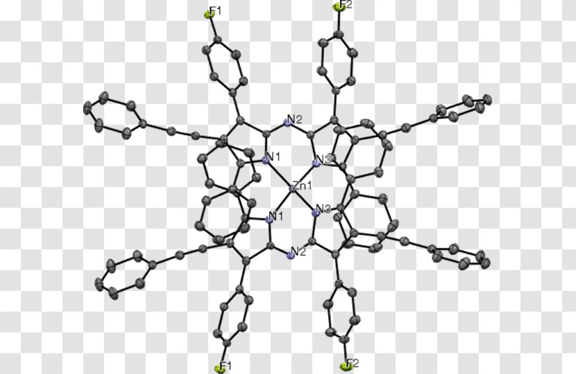 Azadipyrromethene Symmetry Zinc Homoleptic Coordination Complex - Point - Organo Transparent PNG