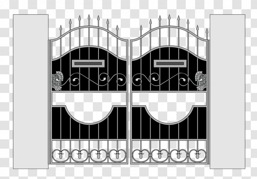 Iron Gate Pattern - Door - Vector Material Black Noble Transparent PNG