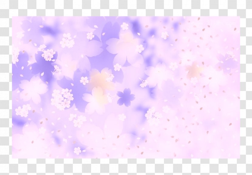 Blue Pink Flowers Wallpaper - Color - Dream Purple Floral Cloth Transparent PNG