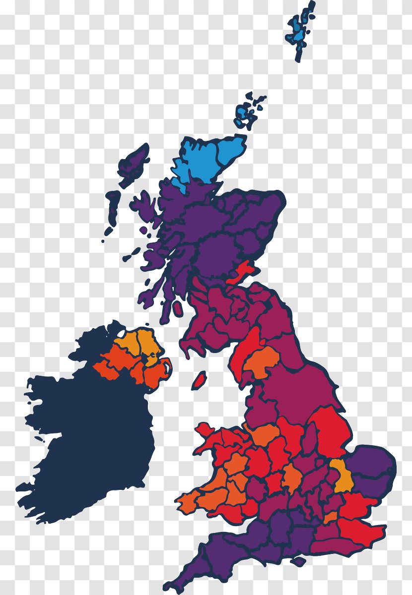 England British Isles Vector Map Blank - Tree Transparent PNG