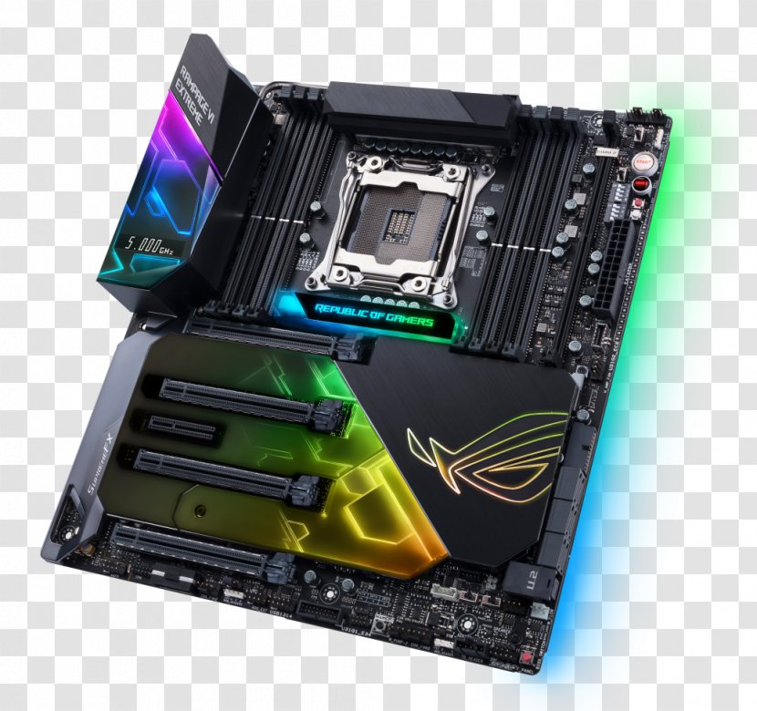 Intel X299 ROG GAMING MOTHERBOARD RAMPAGE VI APEX LGA 2066 - Cpu Socket - Motherboard Transparent PNG