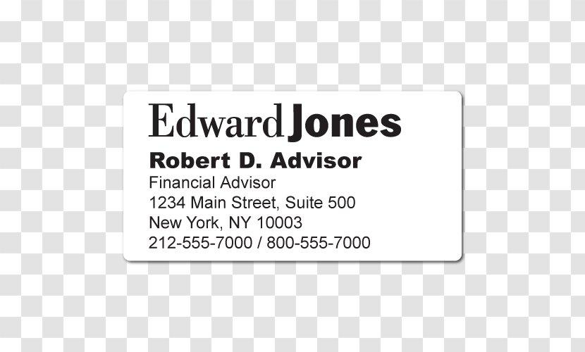 Paper Edward Jones Investments Label Sticker Brand - Business Cards - Text Transparent PNG