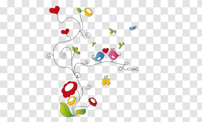 Vector Love Birds - Frame - Cartoon Transparent PNG