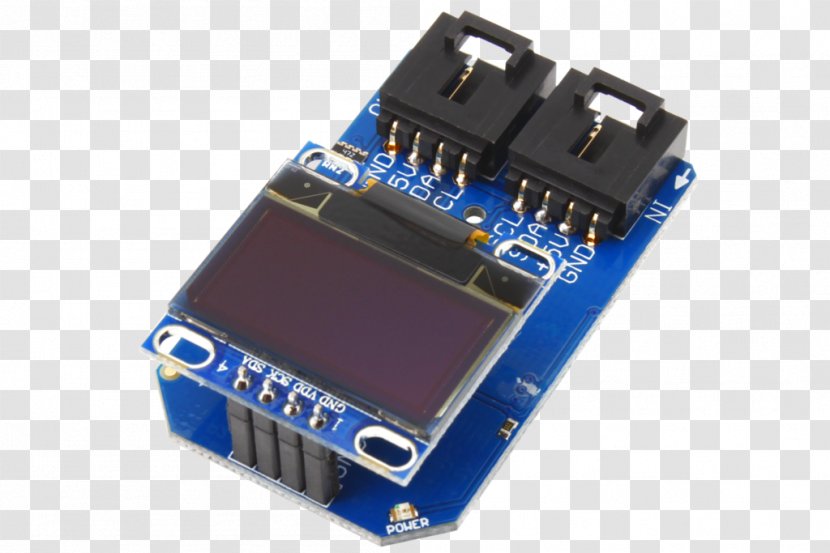 Microcontroller I²C Display Device LED - Circuit Component - Oled Transparent PNG