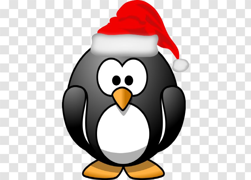 Penguin Santa Claus Christmas Suit Clip Art - Pixabay - Clipart Transparent PNG