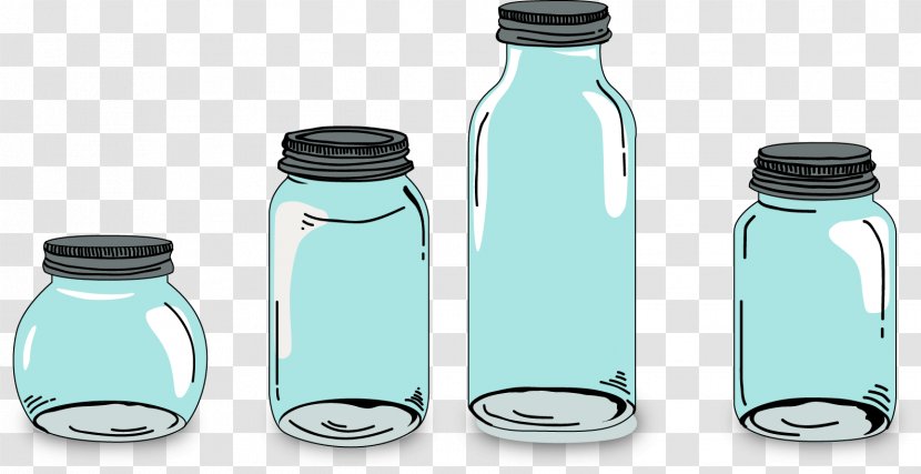 Glass Bottle Jar - Water - Vector Hand-painted Transparent PNG